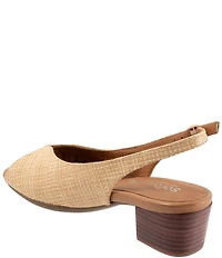 SoftWalk Lakewood Raffia Slingback Block Heel Sandals