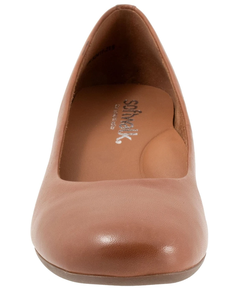 SoftWalk Lynn Leather Block Heel Pumps