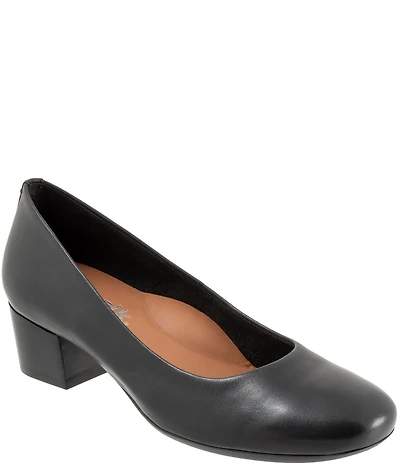 SoftWalk Lynn Leather Block Heel Pumps