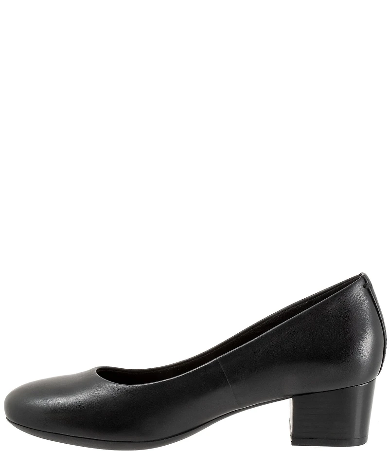 SoftWalk Lynn Leather Block Heel Pumps