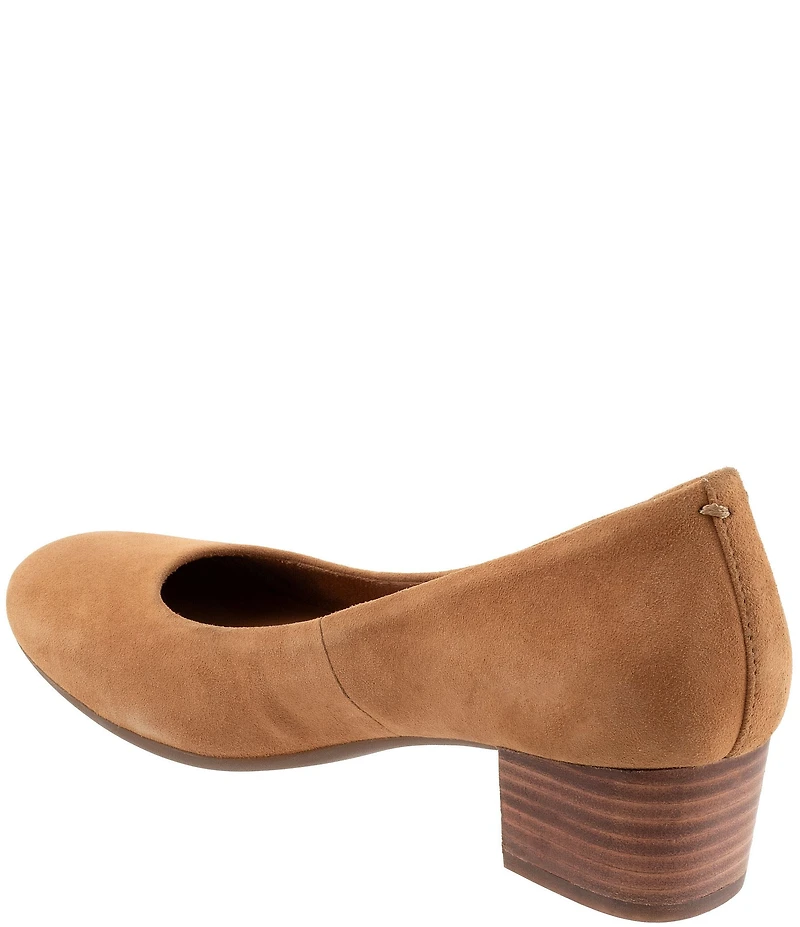 SoftWalk Lynn Suede Block Heel Pumps