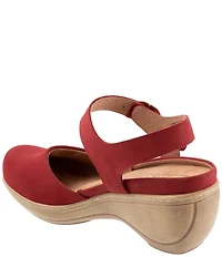 SoftWalk Mabelle Nubuck Suede Ankle Strap Clogs