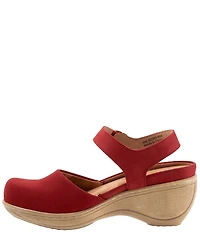 SoftWalk Mabelle Nubuck Suede Ankle Strap Clogs