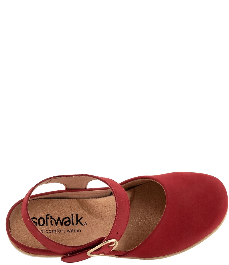 SoftWalk Mabelle Nubuck Suede Ankle Strap Clogs