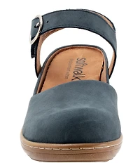 SoftWalk Mabelle Nubuck Suede Ankle Strap Clogs