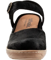 SoftWalk Mabelle Suede Ankle Strap Clogs