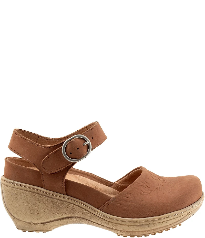 SoftWalk Mabelle Tooling Nubuck Suede Embossed Clogs