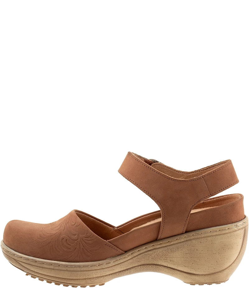 SoftWalk Mabelle Tooling Nubuck Suede Embossed Clogs