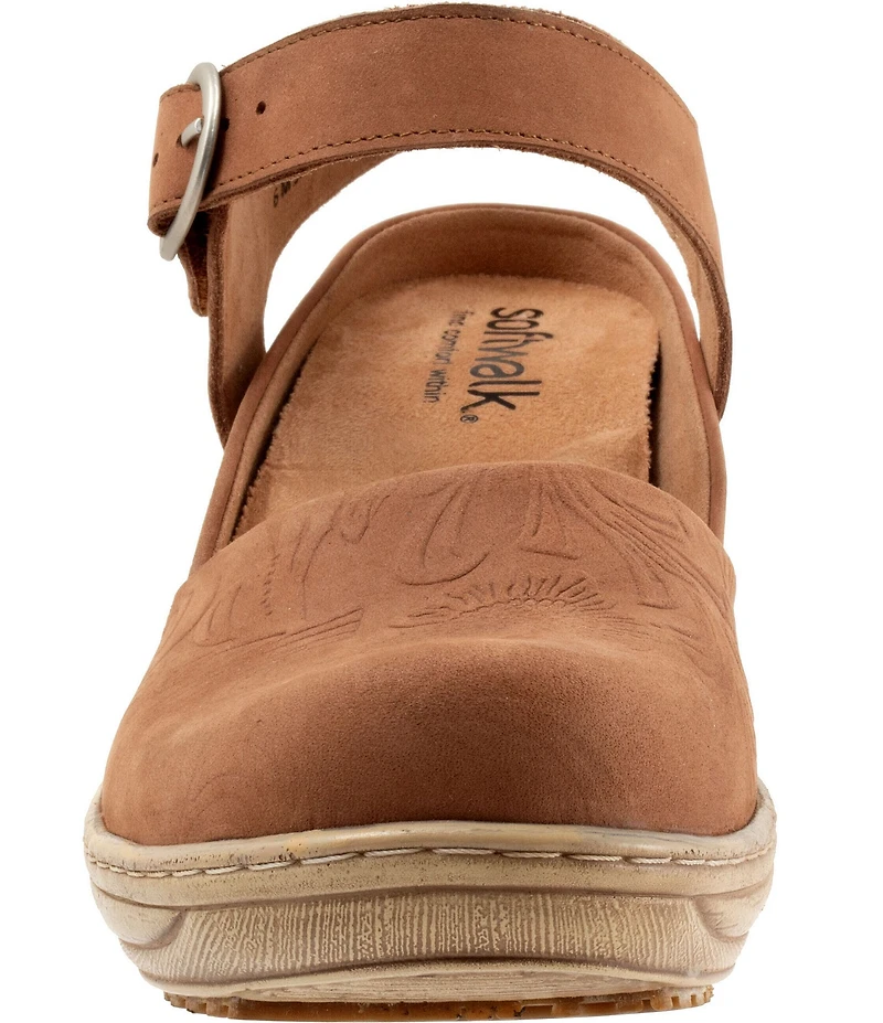 SoftWalk Mabelle Tooling Nubuck Suede Embossed Clogs