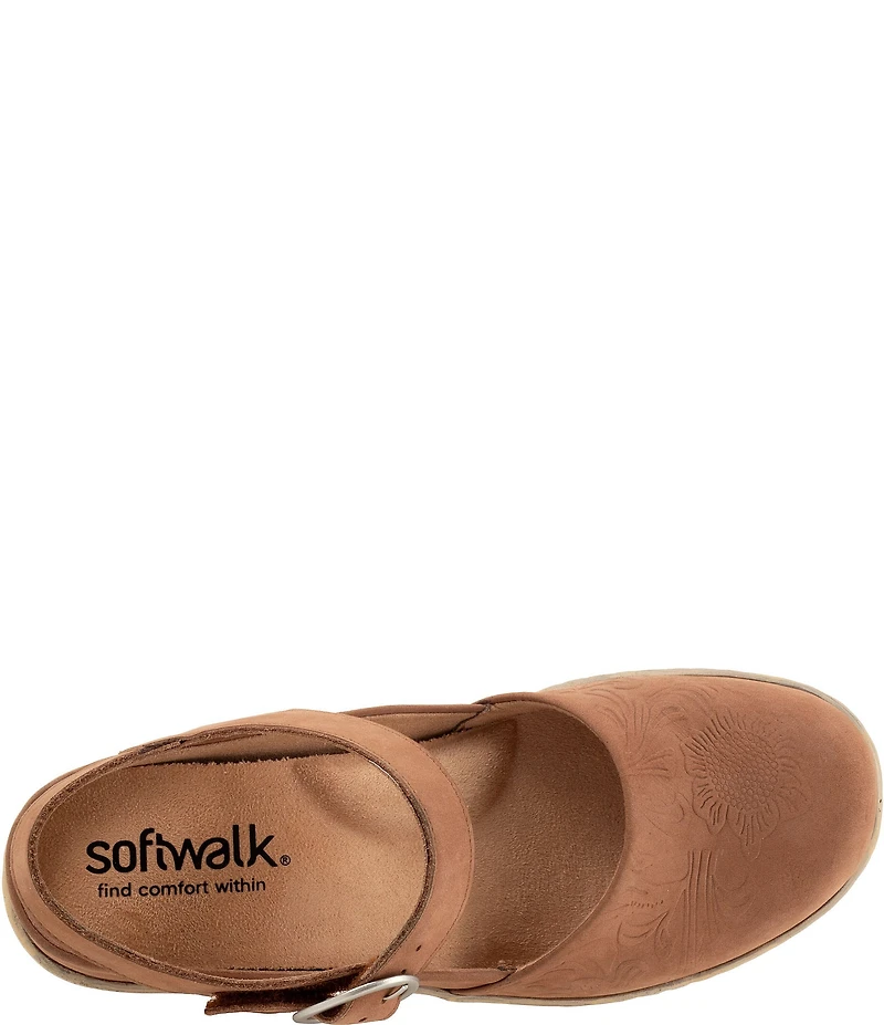 SoftWalk Mabelle Tooling Nubuck Suede Embossed Clogs