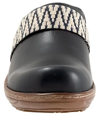 SoftWalk Marion Leather Chevron Detail Clogs