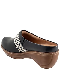 SoftWalk Marion Leather Chevron Detail Clogs