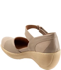 SoftWalk Miri Leather and Nubuck Suede Mary Jane Clog Pumps