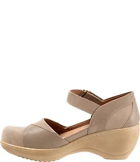 SoftWalk Miri Leather and Nubuck Suede Mary Jane Clog Pumps