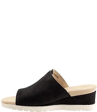 SoftWalk Newberry Suede Buckle Wedge Slide Sandals