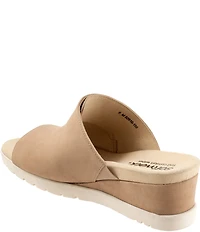 SoftWalk Newberry Suede Buckle Wedge Slide Sandals