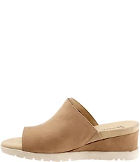 SoftWalk Newberry Suede Buckle Wedge Slide Sandals