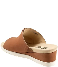 SoftWalk Newberry Suede Buckle Wedge Slide Sandals