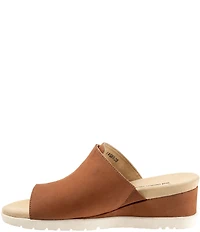SoftWalk Newberry Suede Buckle Wedge Slide Sandals