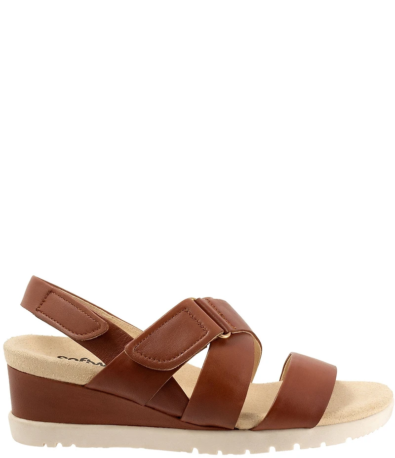 SoftWalk Novi Leather Banded Wedge Sandals