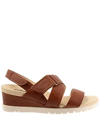 SoftWalk Novi Leather Banded Wedge Sandals