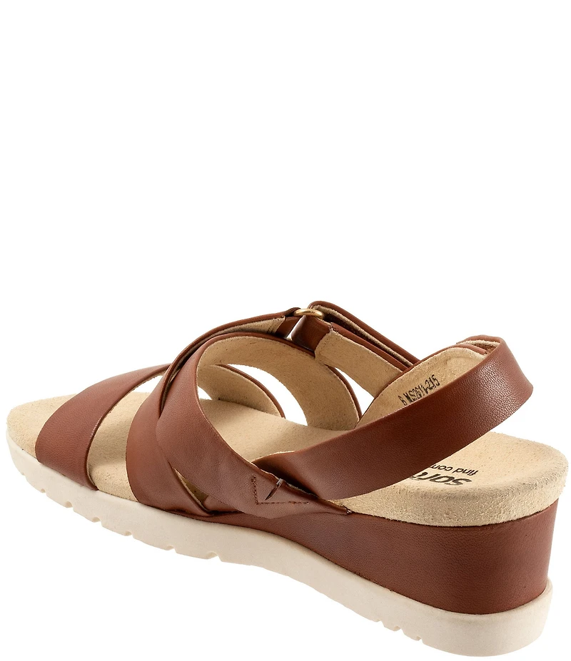 SoftWalk Novi Leather Banded Wedge Sandals