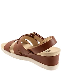 SoftWalk Novi Leather Banded Wedge Sandals