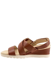 SoftWalk Novi Leather Banded Wedge Sandals