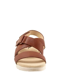 SoftWalk Novi Leather Banded Wedge Sandals