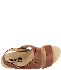 SoftWalk Novi Leather Banded Wedge Sandals