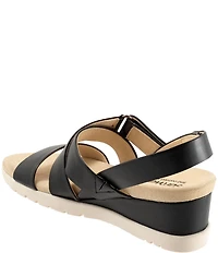 SoftWalk Novi Leather Banded Wedge Sandals