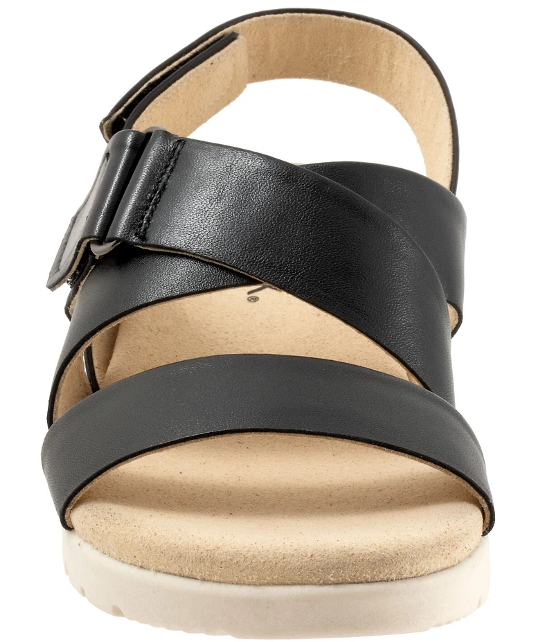 SoftWalk Novi Leather Banded Wedge Sandals