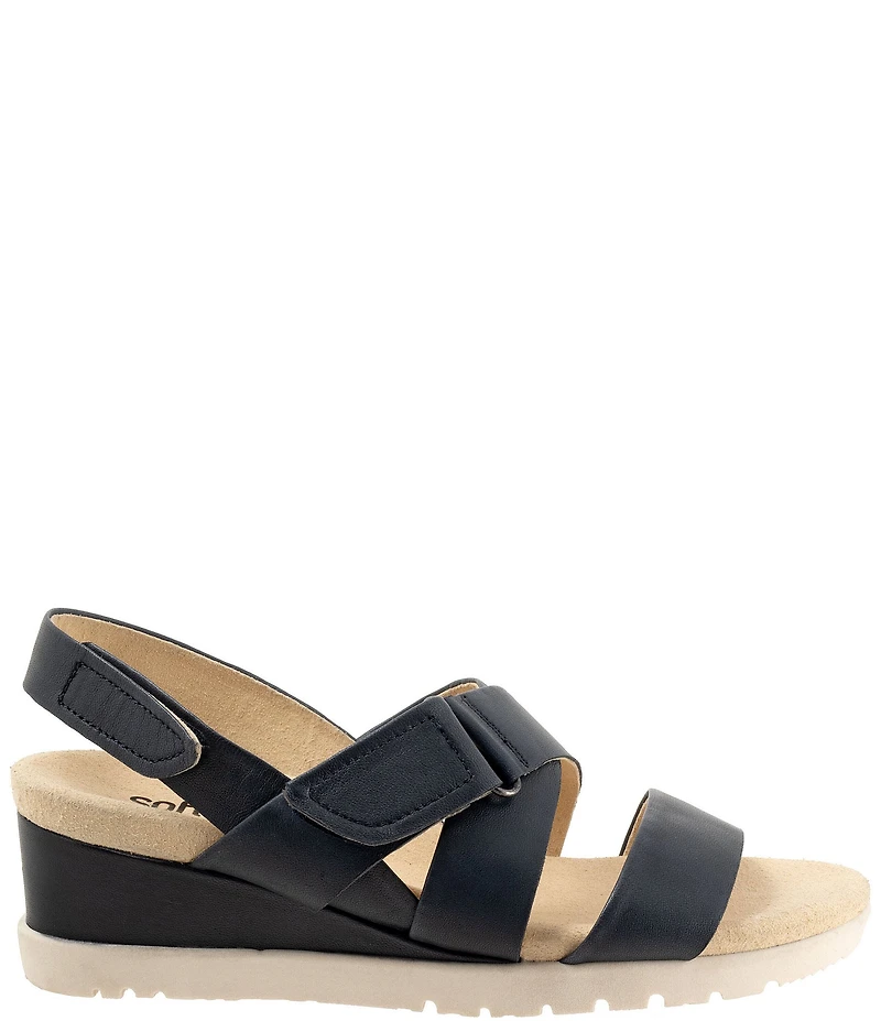 SoftWalk Novi Leather Banded Wedge Sandals