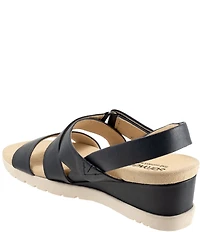 SoftWalk Novi Leather Banded Wedge Sandals