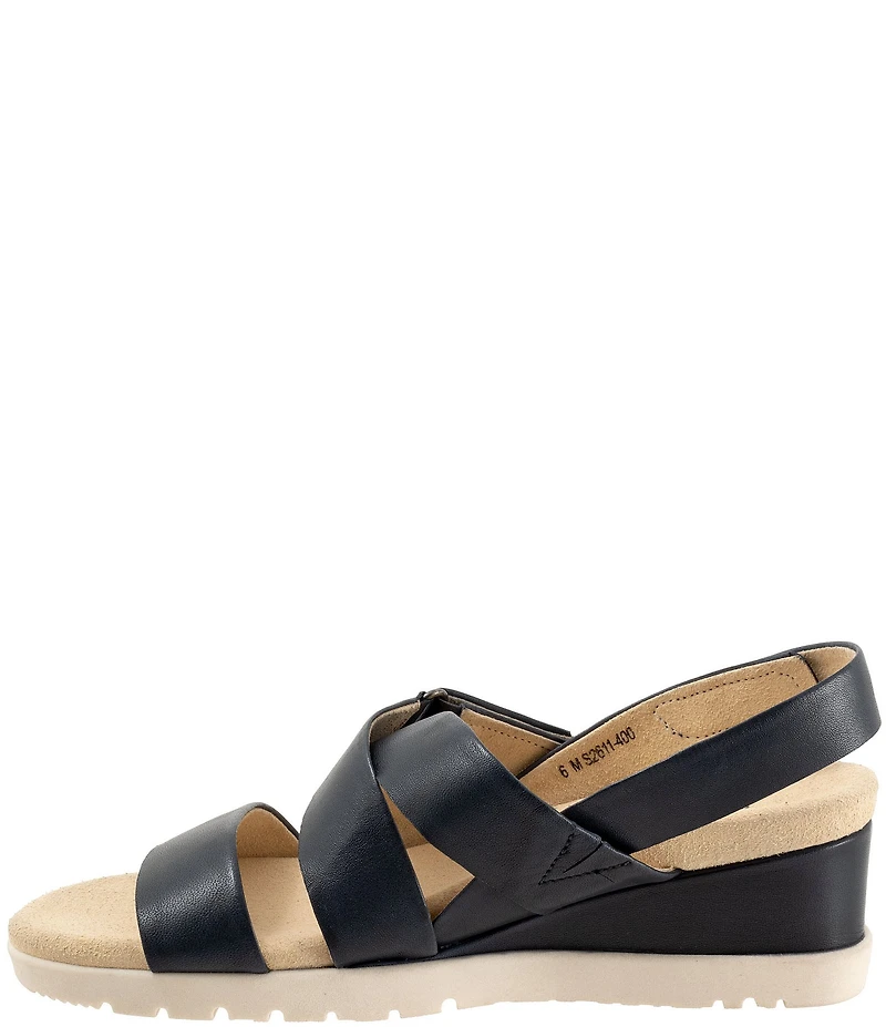 SoftWalk Novi Leather Banded Wedge Sandals