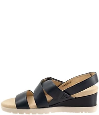 SoftWalk Novi Leather Banded Wedge Sandals
