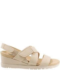 SoftWalk Novi Leather Banded Wedge Sandals