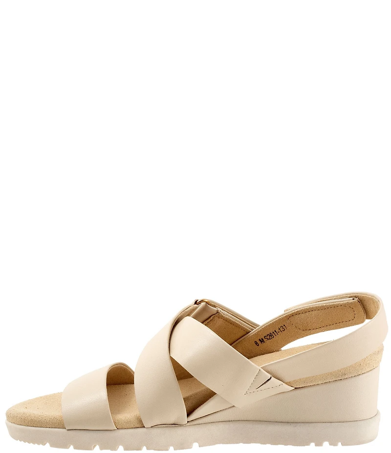 SoftWalk Novi Leather Banded Wedge Sandals