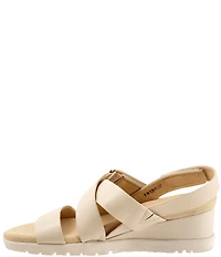 SoftWalk Novi Leather Banded Wedge Sandals