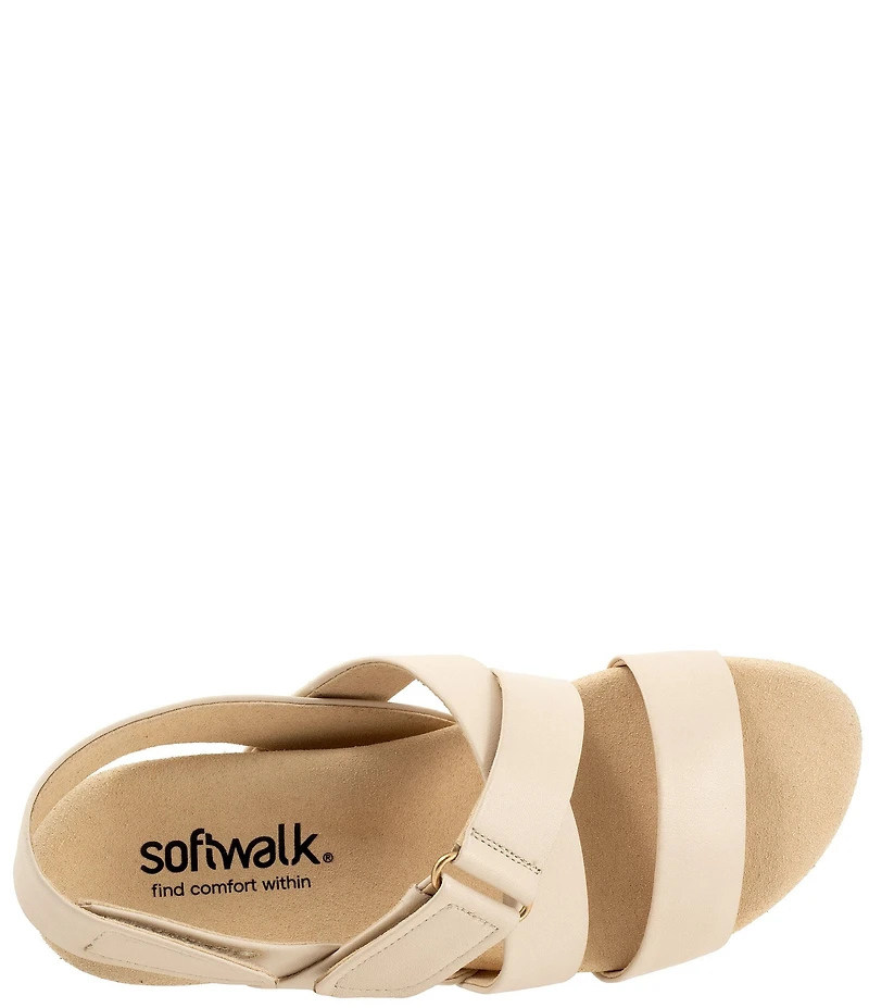 SoftWalk Novi Leather Banded Wedge Sandals