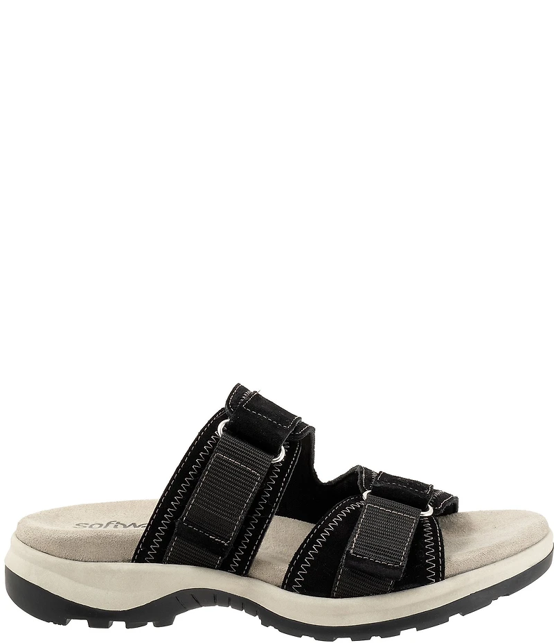 SoftWalk Oasis Suede Adjustable Slide Sandals