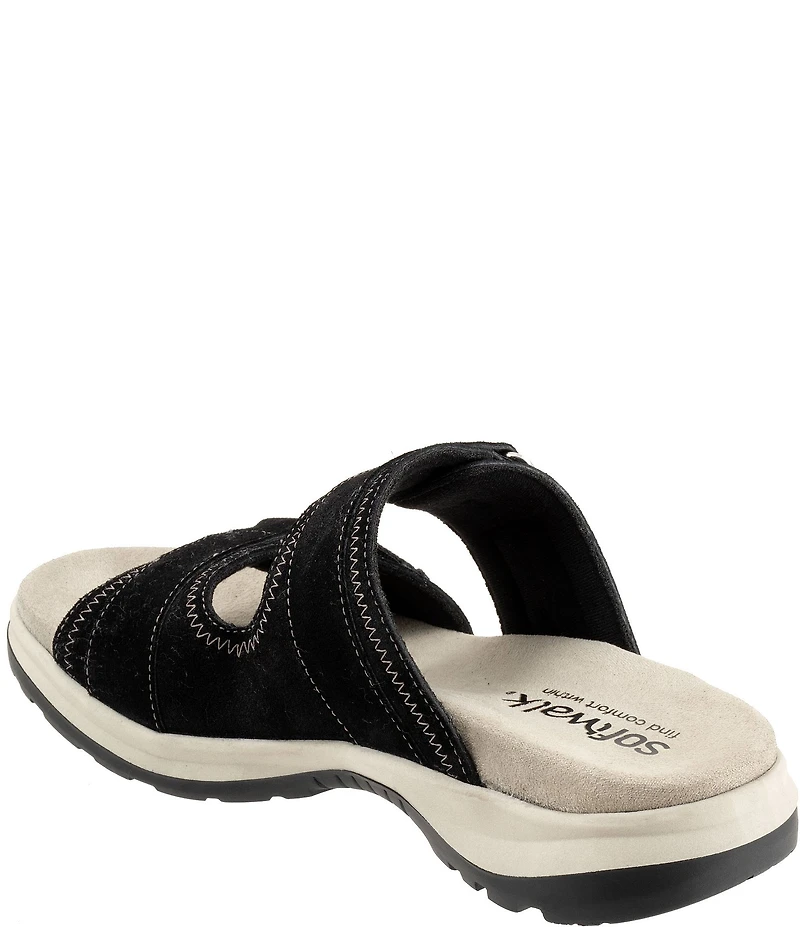 SoftWalk Oasis Suede Adjustable Slide Sandals