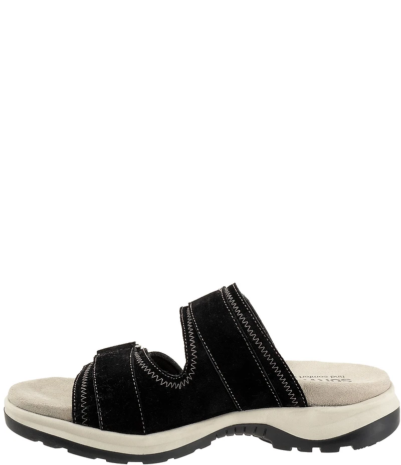 SoftWalk Oasis Suede Adjustable Slide Sandals