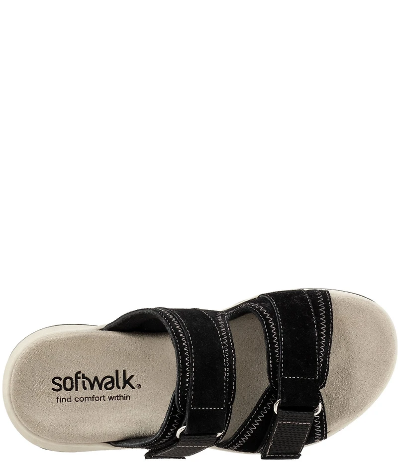 SoftWalk Oasis Suede Adjustable Slide Sandals
