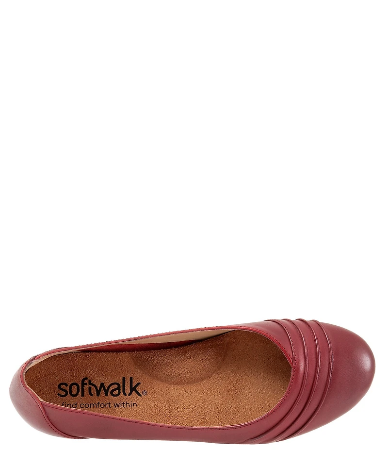 SoftWalk Safi Ruched Leather Flats