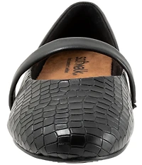 SoftWalk Samara Croco Embossed Leather Mary Jane Flats