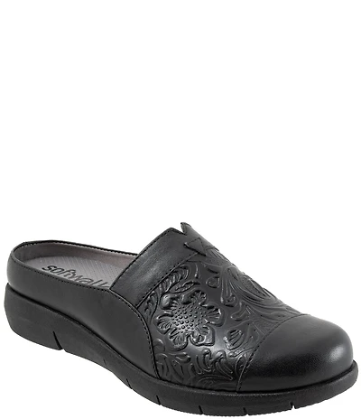 SoftWalk San Marcos Tooling Leather Mules