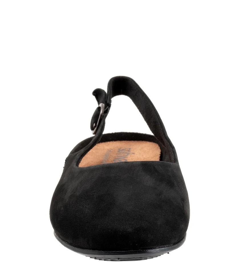 SoftWalk Sandy Nubuck Suede Slingback Flats