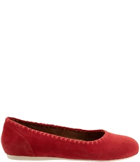 SoftWalk Sonoma Embroidery Suede Ballet Flats