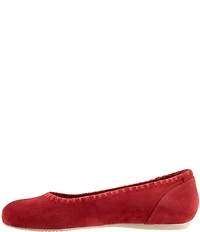 SoftWalk Sonoma Embroidery Suede Ballet Flats